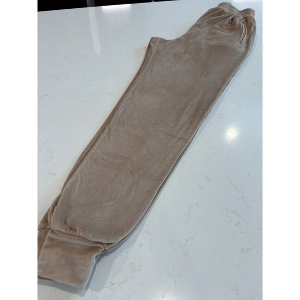 Skims Velour Jogger Honey Tan Beige Velvet Lounge Sweatpants Small - Picture 3 of 5